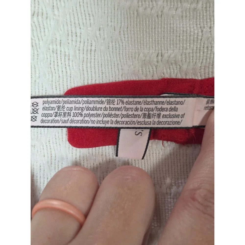 Victoria's‎ Secret Lined Demi Bra Womens 34D Red Heart Print Underwire Lingerie